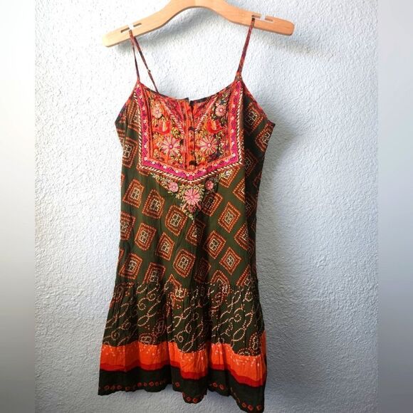 RITU KUMAR ABEL dress embroidery sleeveless strappy bohemian coastal dress - Picture 2 of 10